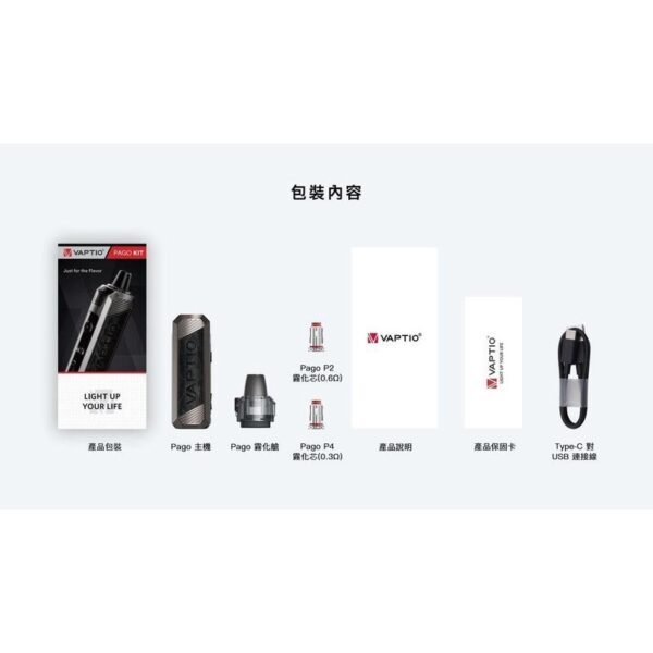 【小煙主機】VAPTIO PAGO AIO 45W KIT 成品芯 0.3 0.4 0.6 1.0Ω